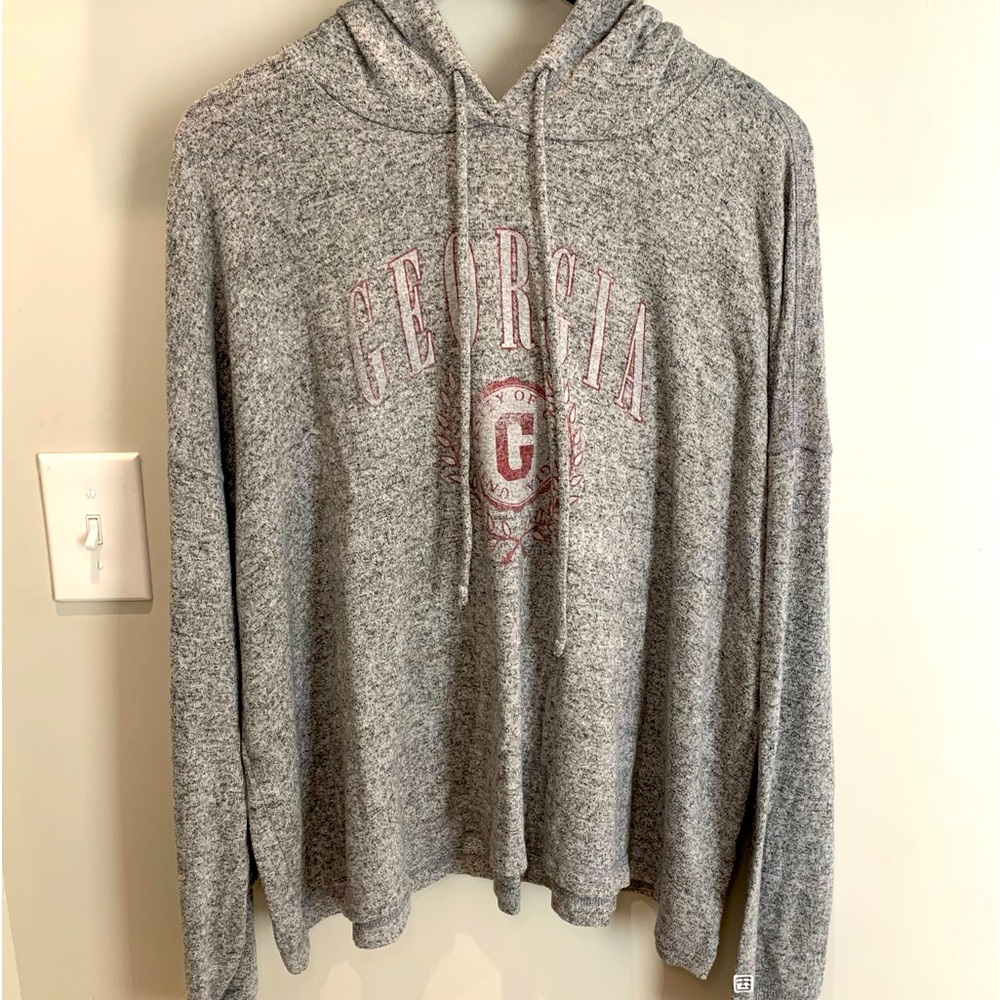 UGA Tailgate Hoodie by AEO Soft Heather Gray Size XL VGUC